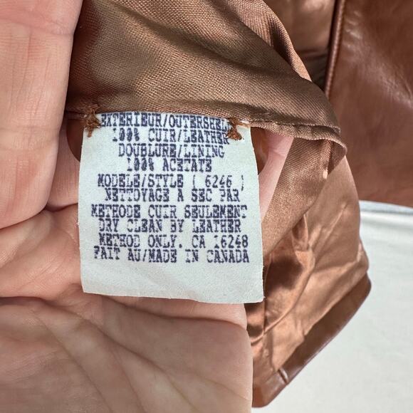 VTG Oscar Leopold Women's S/P Soft Lamb Leather Cognac Trench 70s Canada BOHO - Picture 16 of 16